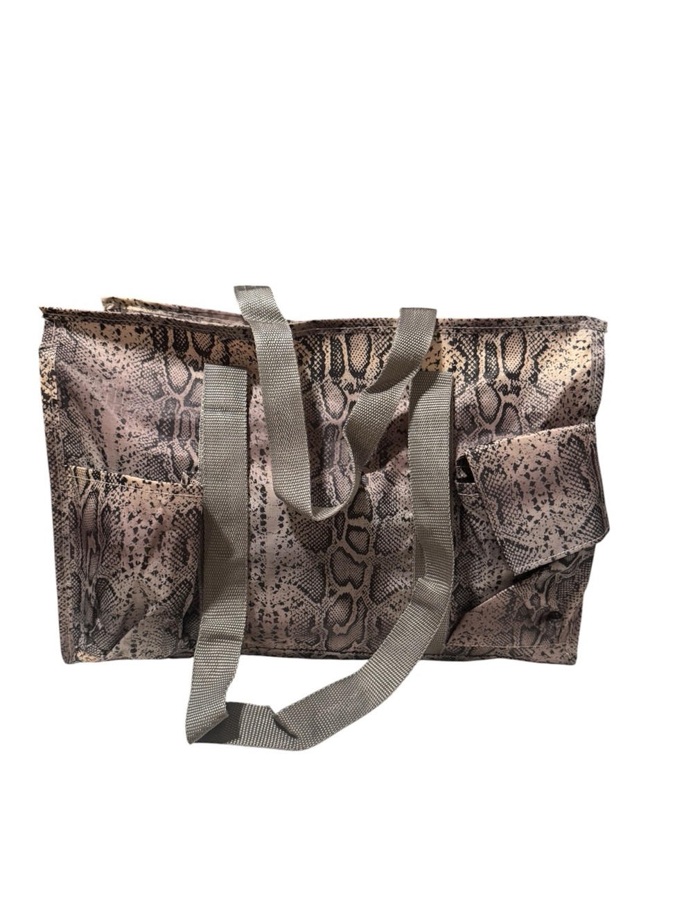 Snake-Print Tote Bag in Taupe NWT and Lots of Pockets!
